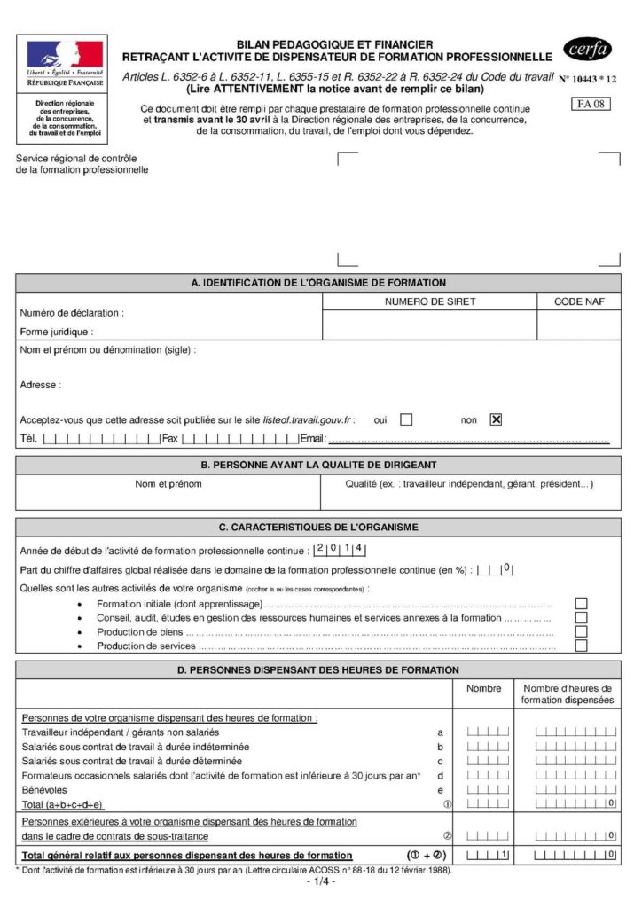 Bilan Pédagogique et Financier  Genious RH